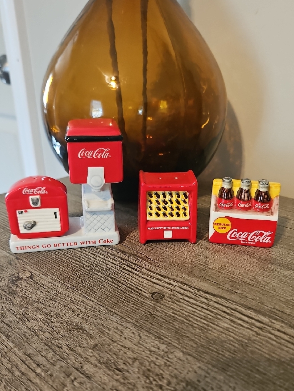 Coca Cola Coke Vintage Style Red Salt & Pepper Shakers Decor Kitchen Lot
